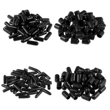 Vinyl Round End Cap Bolt Screw Rubber Thread Pole Tube Pipe Protector Cover