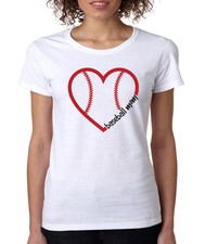 BASEBALL MOM in HEART softball season love cute little league Women's T-Shirt