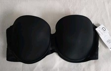 Passionata Chantelle Strapless Bra 40D Black Underwired Padded Stay Up NWT