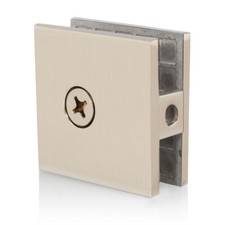 2" x 2" U-Clamp Clip Glass to Wall Shower Door Brushed Nickel Stainless Steel