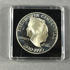 S4-DB-94)) USA 1 dollaro 1990 argento PP, centenario Eisenhower