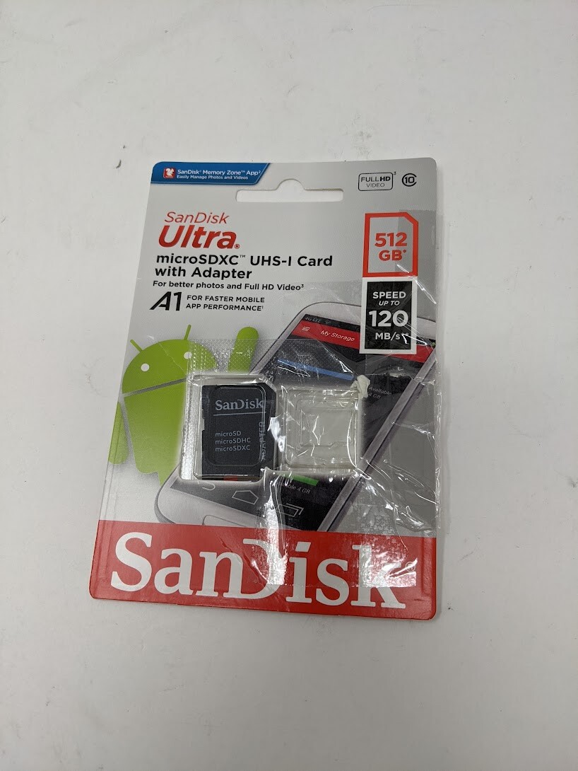 SanDisk 512GB Ultra microSDXC UHS-I Memory Card with Adapter - 120MB/s,  C10, U1, | eBay
