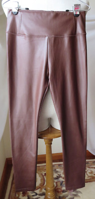 BAGATELLE COLLECTION WOMENS LEGGINGS PANTS BROWN FAUX LETHER/POLYESTER M NEW