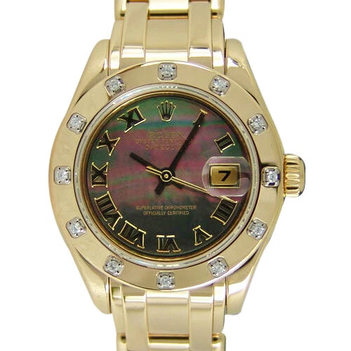 ROLEX - Ladies 18kt Gold Pearlmaster MASTERPIECE - MOP Roman - 80318 SANT BLANC