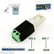 RJ45 Male to 485 2 Pin 6 7P Screw Terminal Adapter Connector Splitter CCTV DVR