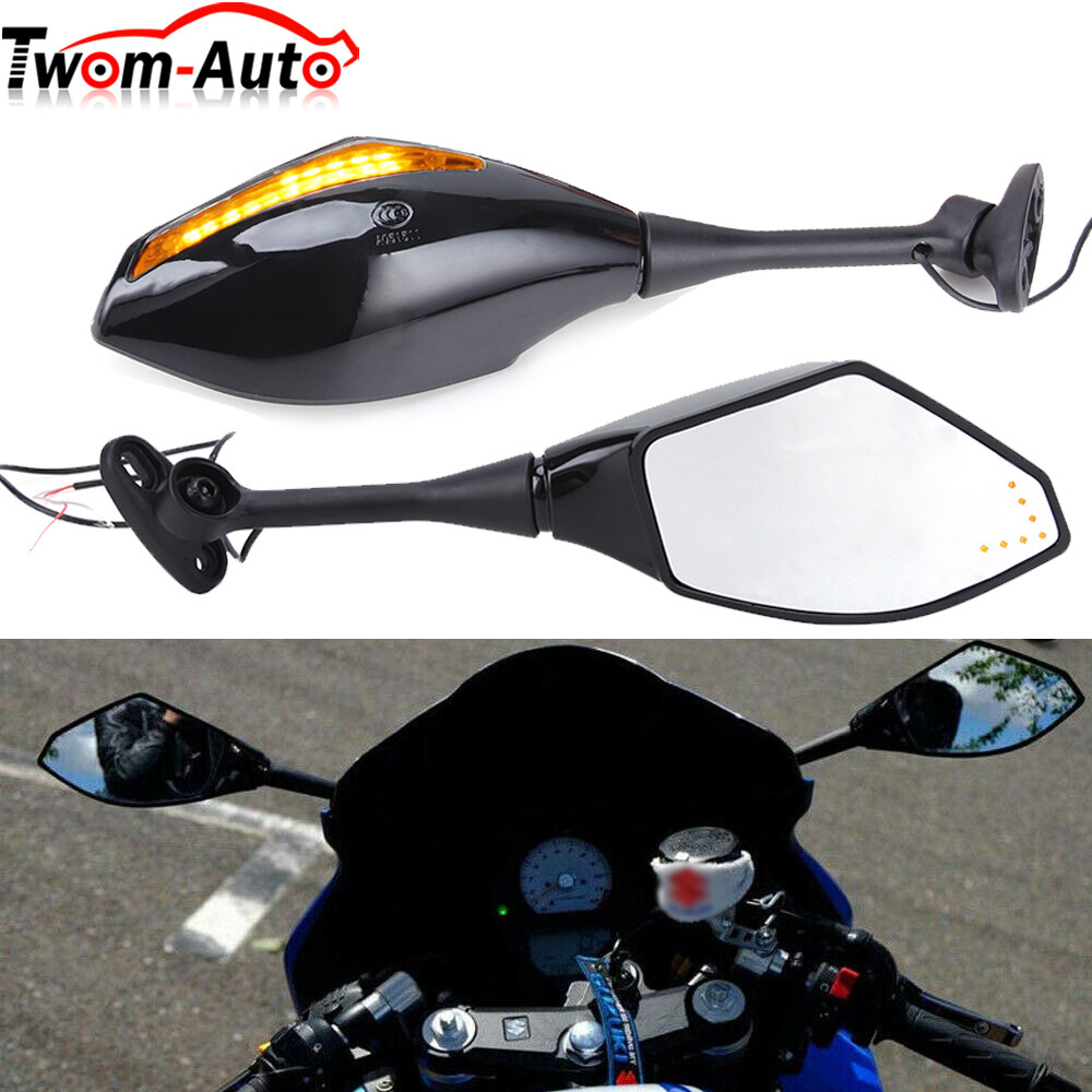 2x Motorcycle LED Turn Signal Integrated Mirrors For Honda CBR 600 RR CBR1000RR eBay