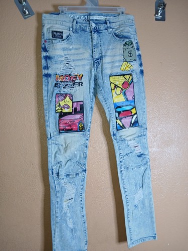 Men's Reason Supply Co. Money Is Power Printed Jeans Sz 34