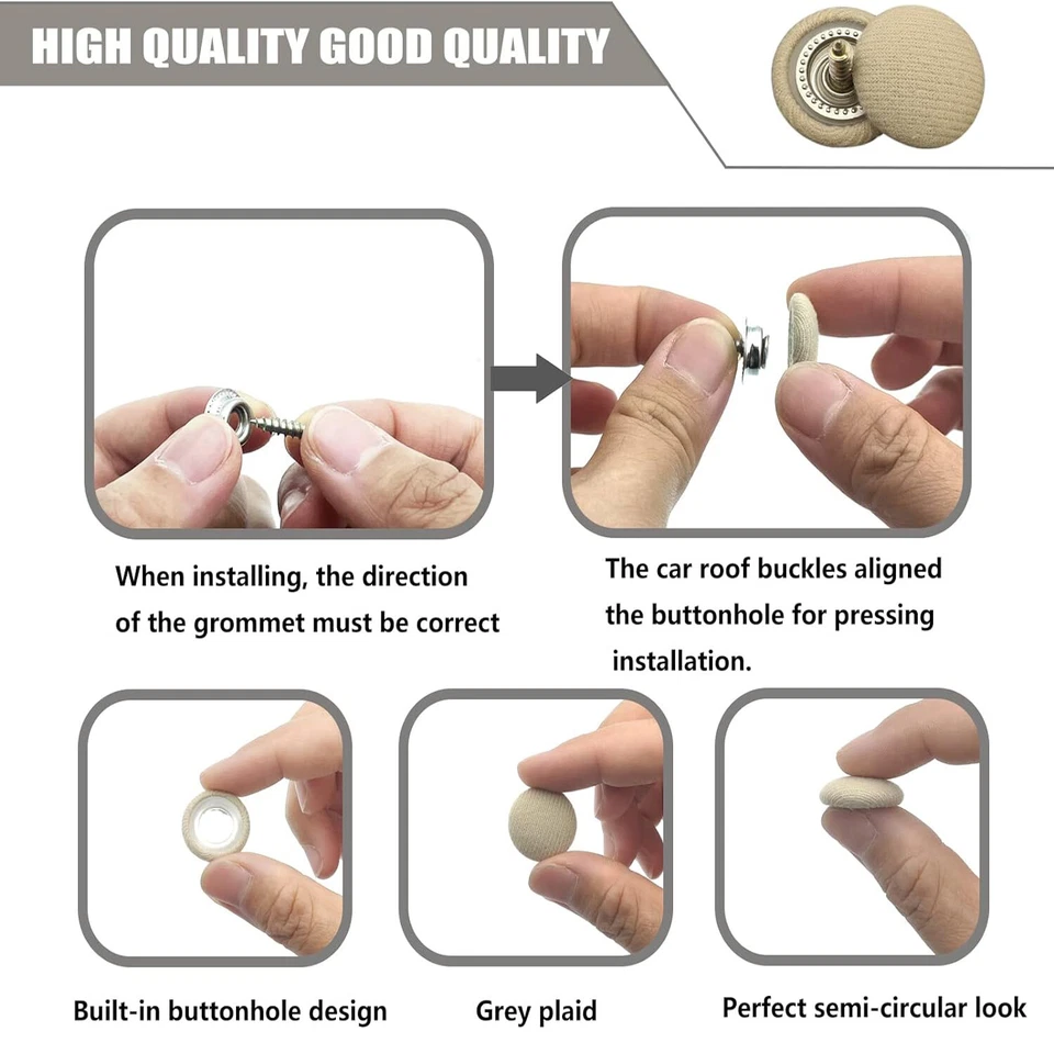 Kit de reparación de techo de techo de automóvil 60 piezas remaches a presión de techo automático con herramientas Foto 4 de 4