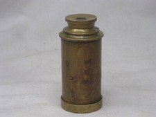 antique compact brass monocular spyglass telescope lens 6" retractable 3 draw