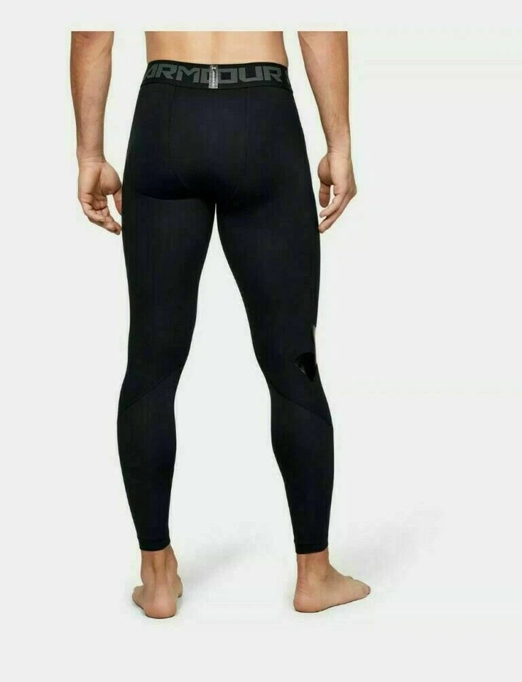 Under Armour 1351819 001 Mens Sz XL Black HeatGear Full Length Leggings - Image 2 of 3