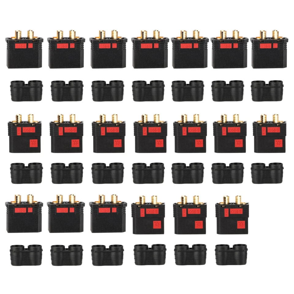 1/5/10 Paar Hochstrom Antiblitz Goldstecker QS8-S QS8 Stecker Buchse 8MM 180A - Bild 4 von 4