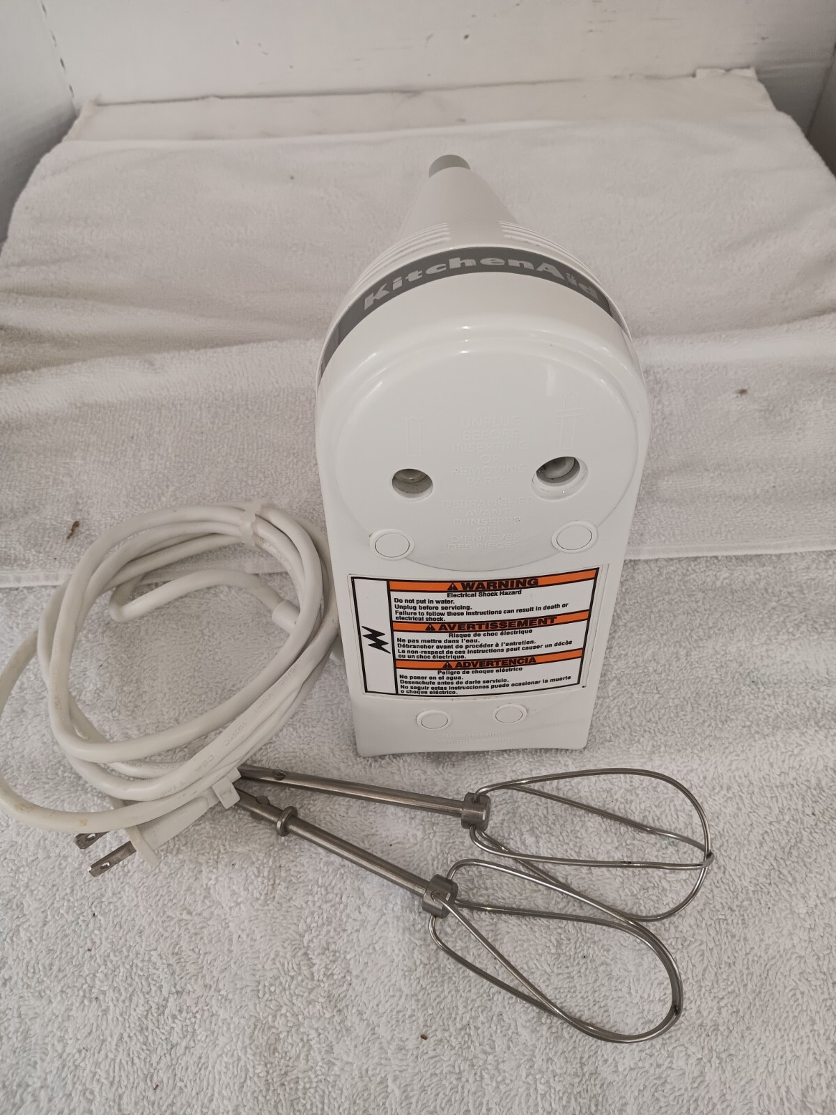 KitchenAid White 5-Speed Ultra Power Hand Mixer KHM5APWH7-image