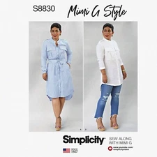 Mimi's Chic Shirt Dress Patterns for Women, Sizes 6-14