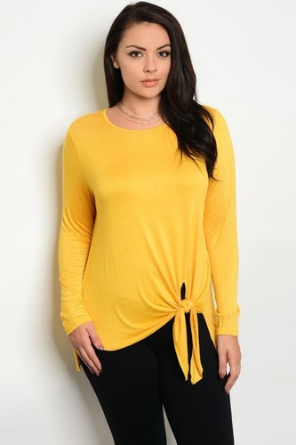 MUSTARD YELLOW LONG SLEEVE TOP 