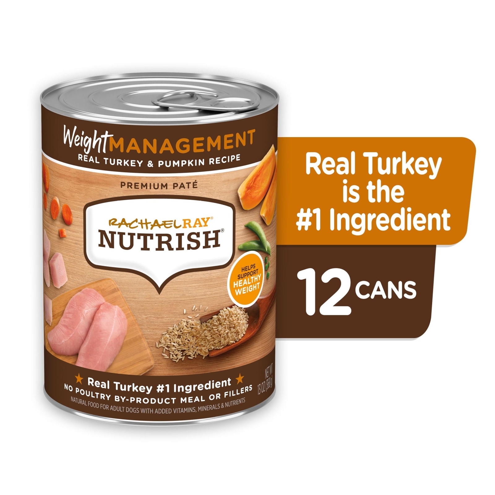 Rachael Ray Nutrish Weight Management Real Turkey & Pumpkin 13 Oz. Can 12 Cans