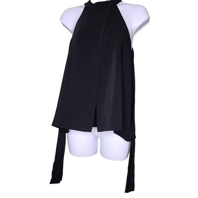 Design Lab Lord & Taylor Sleeveless Halter Top Black Goth Grunge Rock Punk