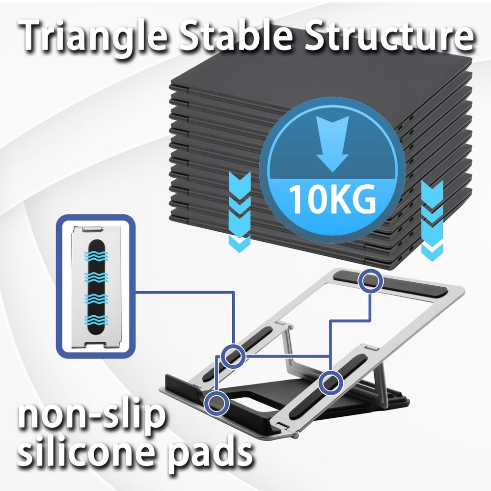 Adjustable Height Foldable Laptop Stand for Desk Portable Computer Riser