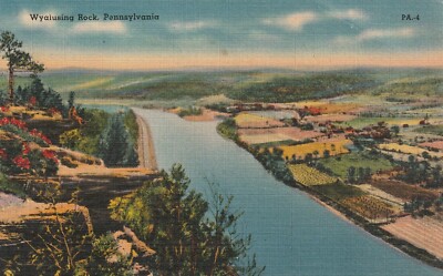 C1930s Wyalusing Rock, Sullivan Trail, Susquehanna River, Pennsylvania, a923
