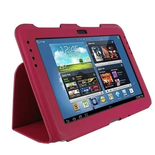 rooCASE Ultra-Slim Folio Vegan Leather for Samsung Galaxy Note 10.1 Magenta C22 - Image 4 of 4