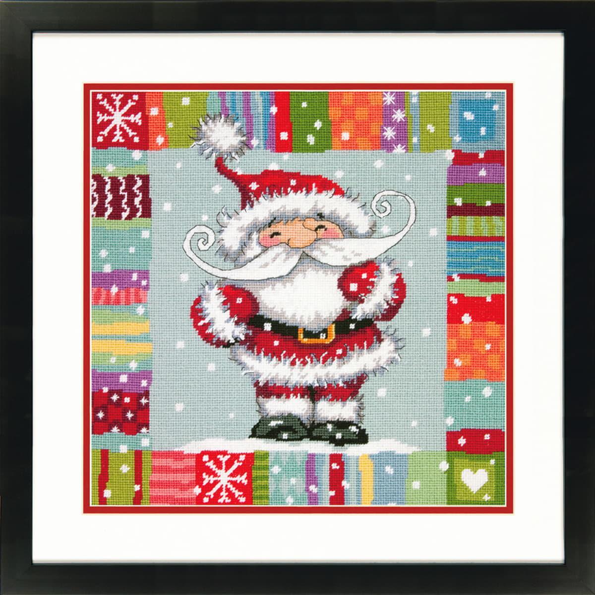 Dimensions stamped Needlepoint stitch kit ""Cushion Patterned Santa"", 35,5x35,5cm