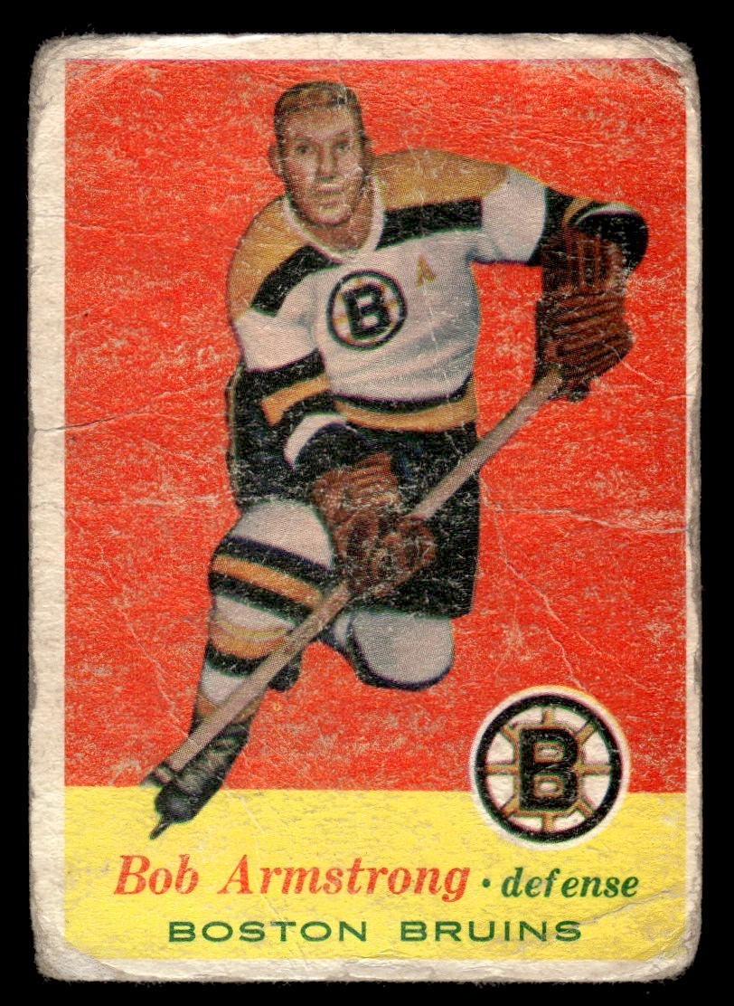 Bob Armstrong #3 Hockey Cards 1957 Topps trading card — raw and PSA graded price guide