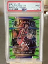 2021 Select Cade Cunningham Neon Green Rookie Prizm PSA /75
