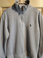 Men's US Polo Assoc Sweater Size Med Heather Blue Long Sleeve