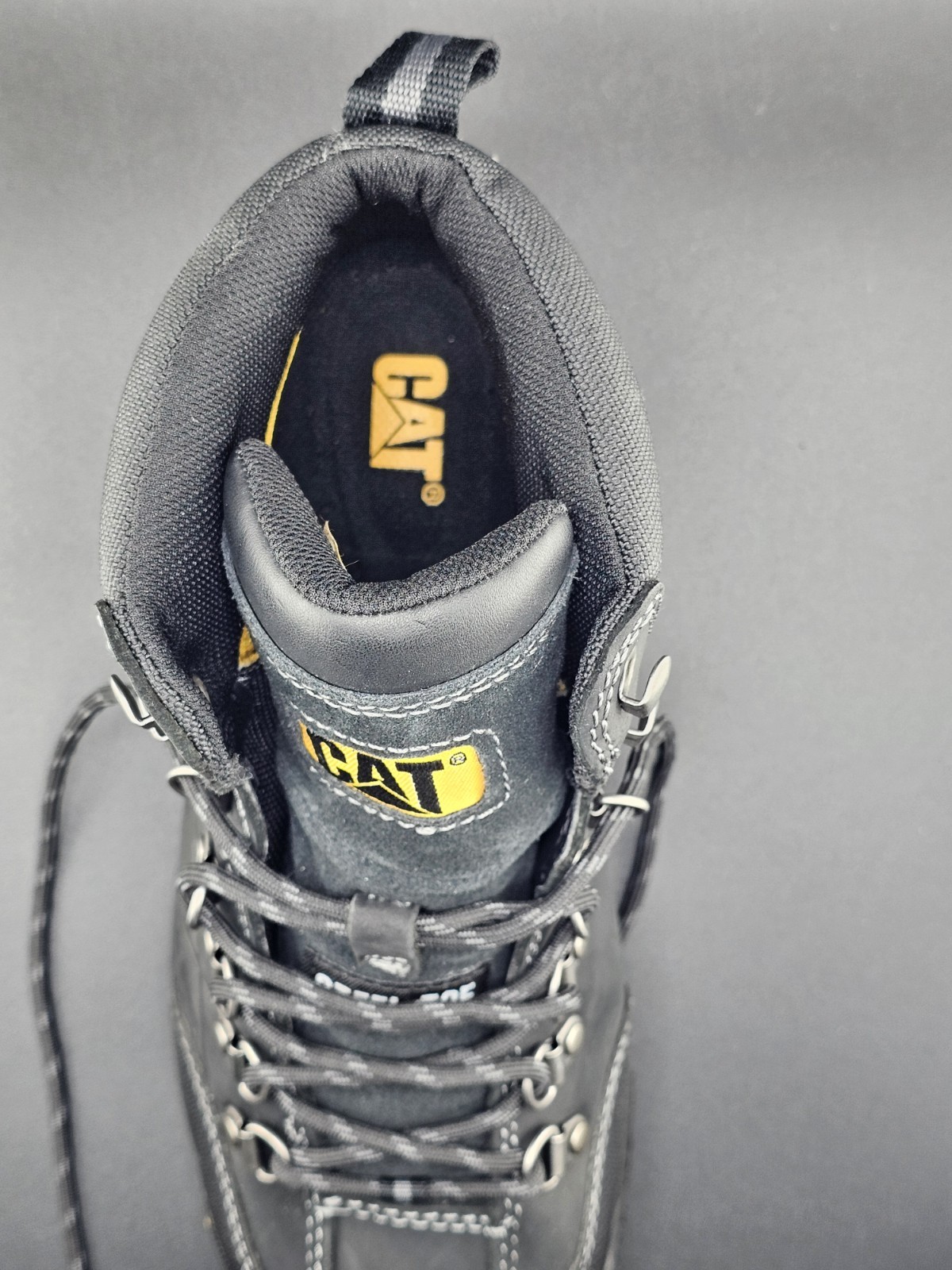 Cat Men's Threshold Black Steel Toe Work Boots New 90936 image 9