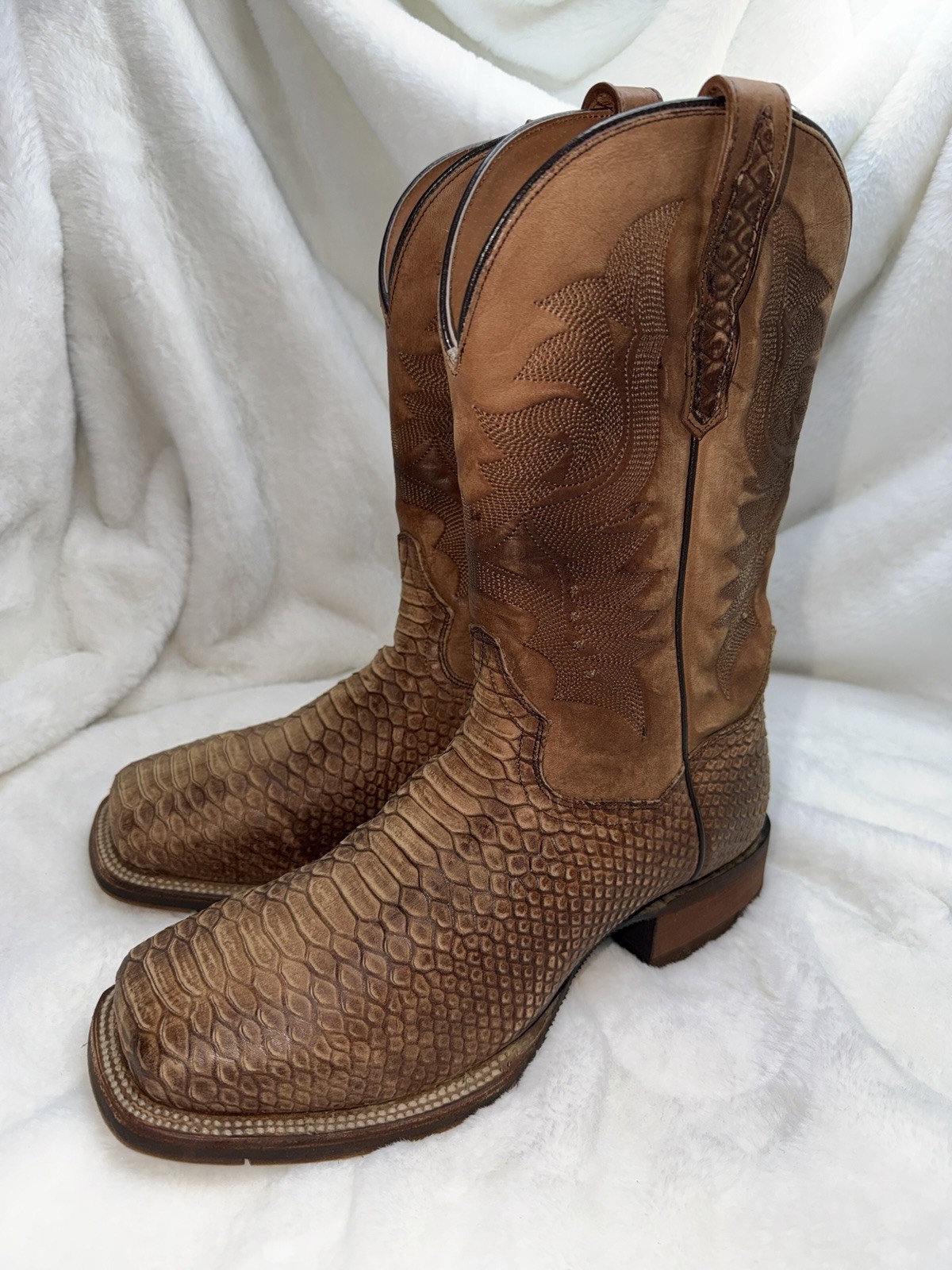 Dan Post Ka Men's Python Print Western Boot Brown… - image 4