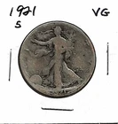 1921 "S" WALKING LIBERTY HALF DOLLAR ***VG*** KEY DATE