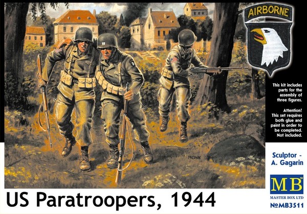 Master Box 3511 U.S. Paratroopers 1944 In 1:35 Figuren Bausatz Neu + Ovp-image