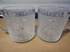 Coffee Mug 6-PC Set Fleur de Lise Design Lead-Free Glass Microwave Safe