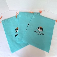 3 X Jellycat Drawstring Gift/Dust Bag Blue Turquoise Logo Plush Storage Large