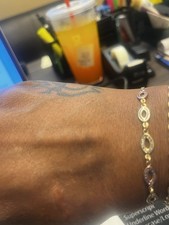 10k Multicolored Gold Bracket Size 7. Double ...