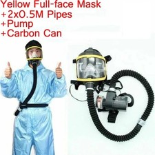 Full Face Gas Mask Flow Respirator Electric Supplied Air Fed Flow System Device