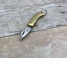 Mini Brass Pocket Knife Pendant Charm  Tiny Folding Knife 1.5" Collectible