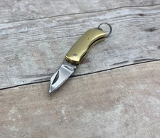 Mini Brass Pocket Knife Pendant Charm | Tiny Folding Knife 1.5" Collectible