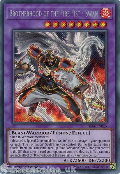 FIGA-EN015 Brotherhood of the Fire Fist - Swan Secret Rare 1st Edition Mint YuGi