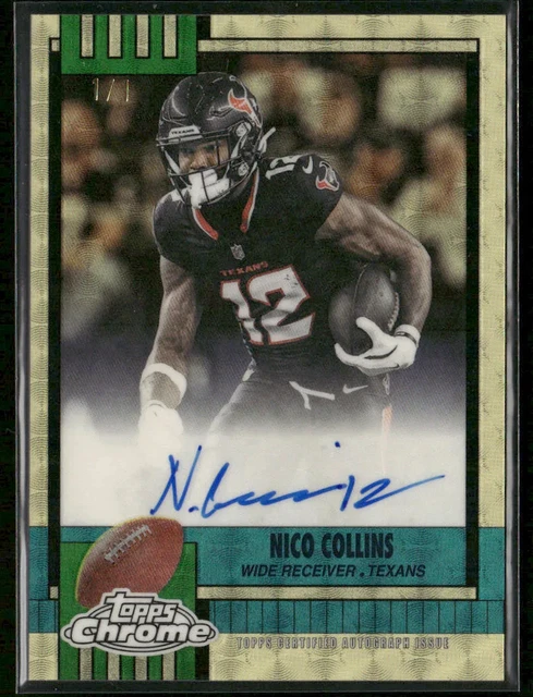 2025 Topps Chrome Football 1990 Auto Nico Collins #1990 - NC Superfractor 1/1