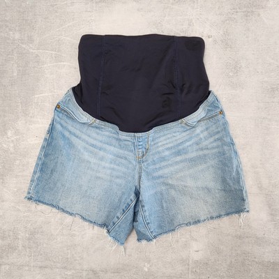 Isabel By Ingrid & Isabel Maternity Shorts Womens 6 Blue Light Wash Distressed