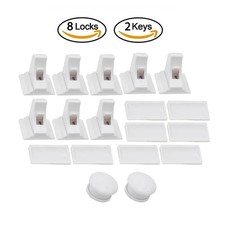 Set of 8 Magnetic Baby Proof Child Safety Cabinet Locks for Drawers Cupboards