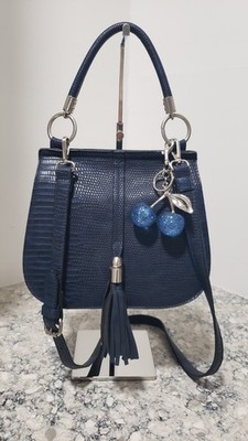 EUC Simply Noelle Navy Textured Snakeskin Crossbody Bag