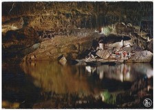 Caves of Han-Rochefort Belgium, Vintage PC, View of the Lake, Cave Postmark-1966