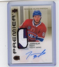 2024-25 U.D. PREMIER Hockey ROOKIE PATCH AUTO #220/249 CANADIENS Joshua Roy