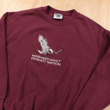vtg 90s usa made sweatshirt LARGE mashuntucket pequot nation embroidered