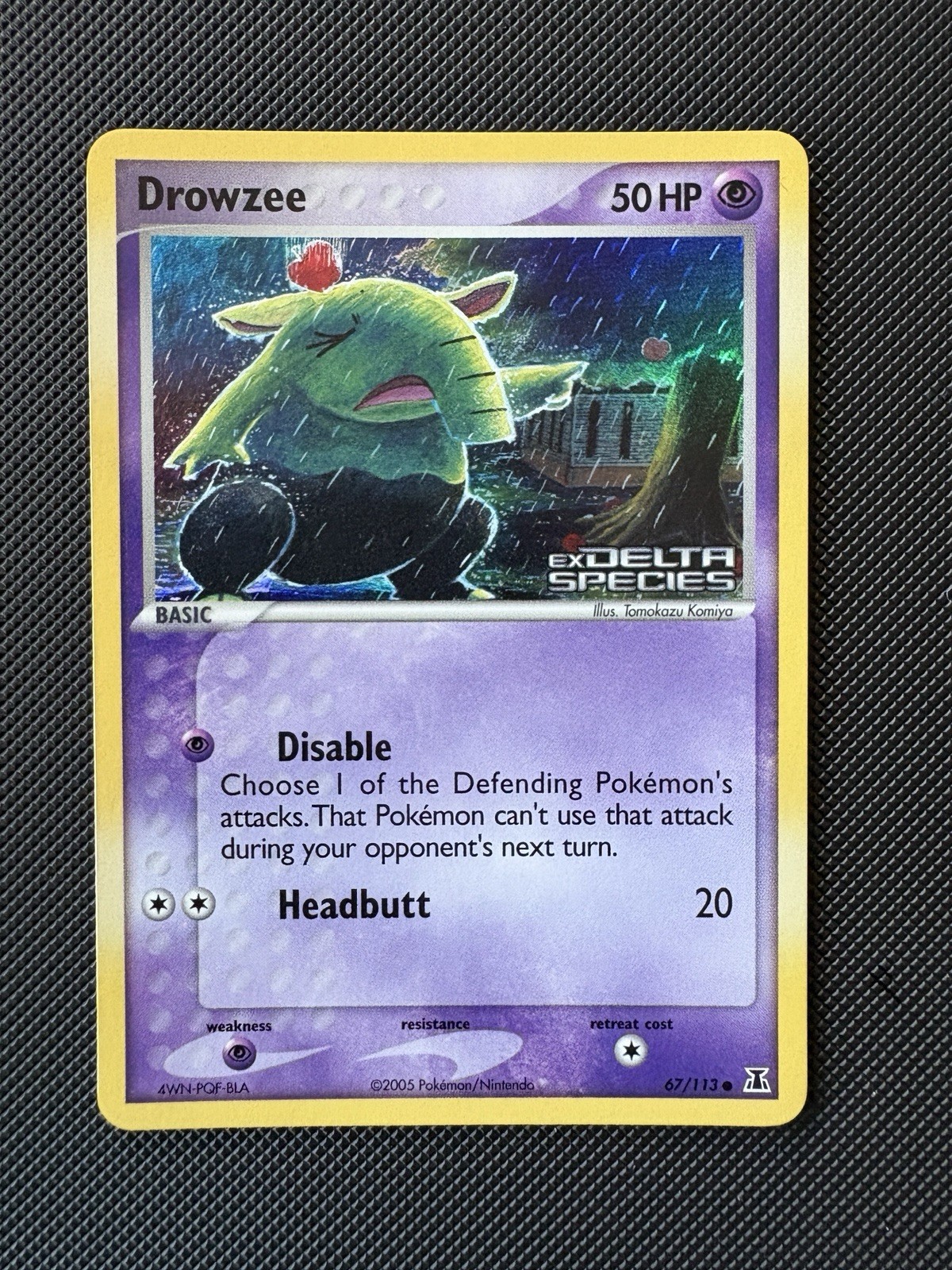 Pokémon TCG Drowzee Ex Delta Species 67/113 Reverse Holo Stamped