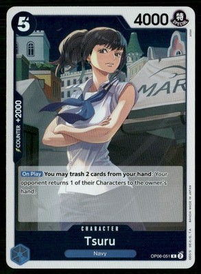 2024 Wings of the Captain Tsuru Character / Blue/Navy #OP06-051