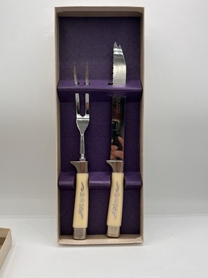 VTG Emdeko  Sheffield Cutlery Set Stainless Steel Blade Carving Knife and Fork