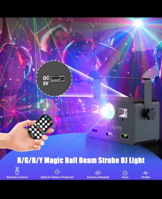 Yiflamefly RGBY Magic Ball Laser DJ Light With Remote Control Beam Strobe Effect