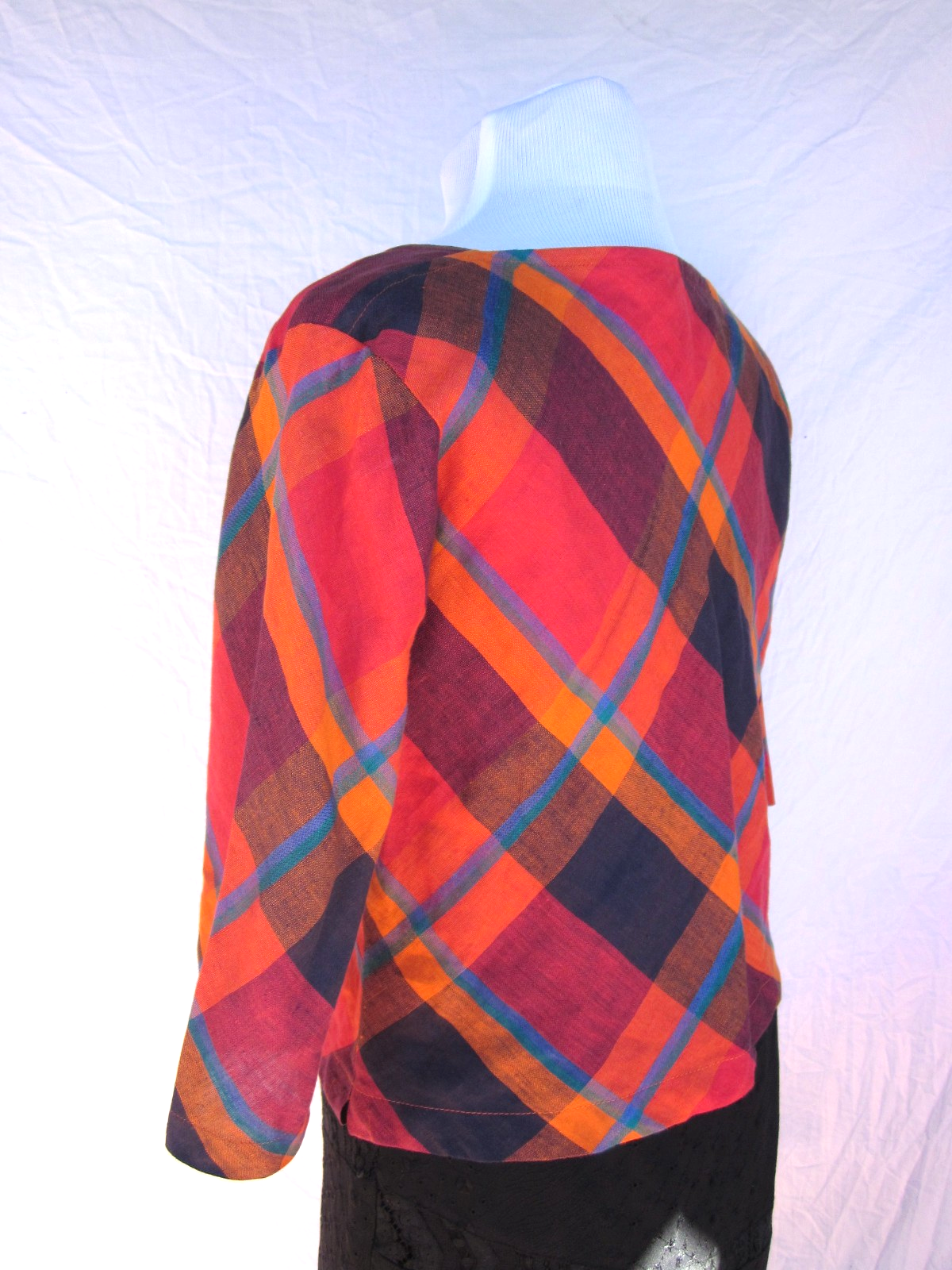 Top in lino Yves Saint Laurent Rive Gauche M vintage anni 80 Italia L Real Yves